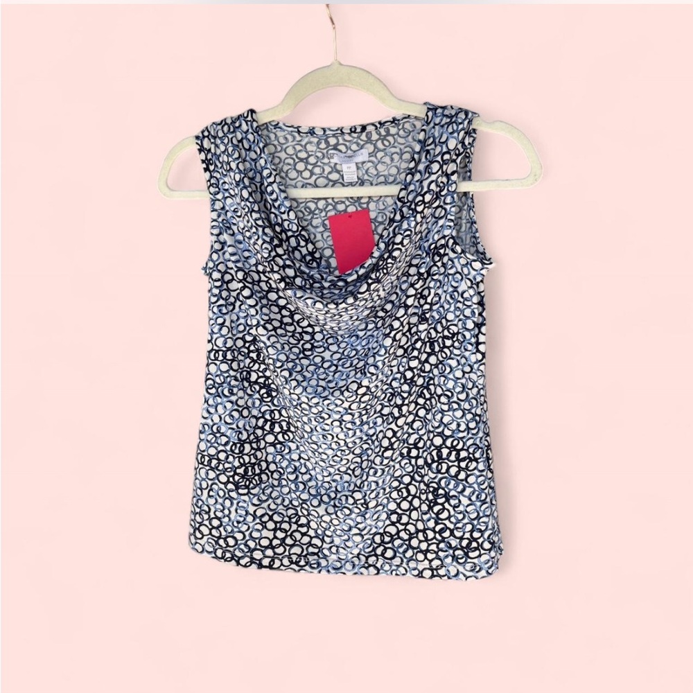 Charter Club Blue and White Women's Tank Top